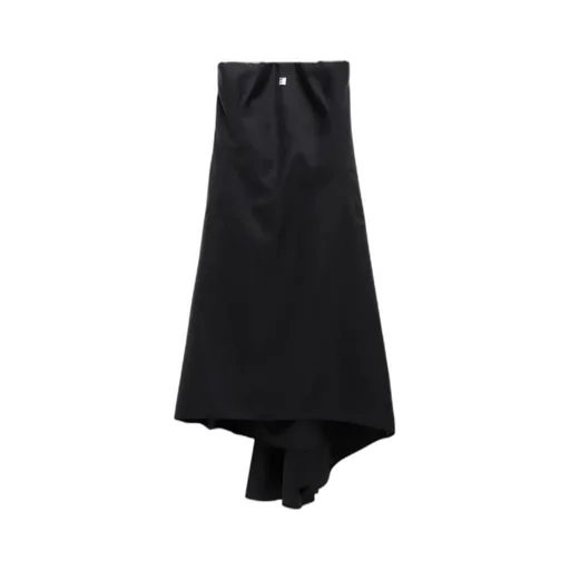 Logo Motif Plaque Asymmetrical Sleeveless Dress