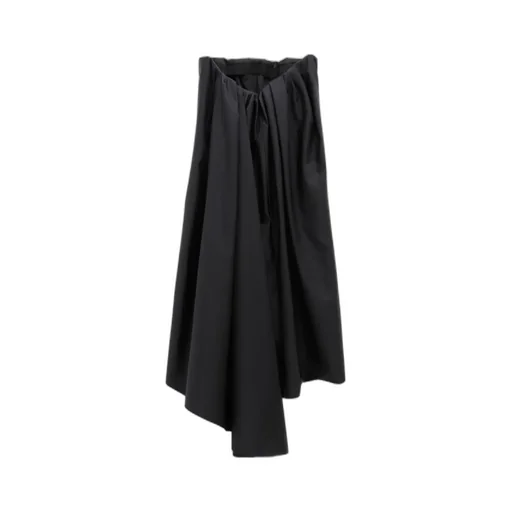 Logo Motif Plaque Asymmetrical Sleeveless Dress