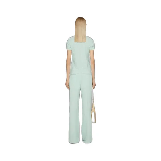 Double Layered Fitted T-Shirt In Cotton With 4G Tulle