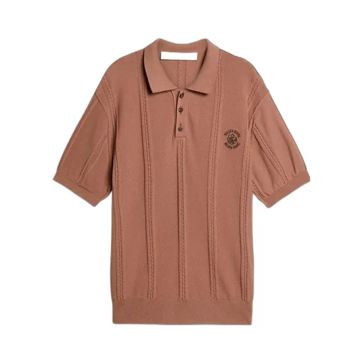 Logo Embroidered Knitted Polo Shirt