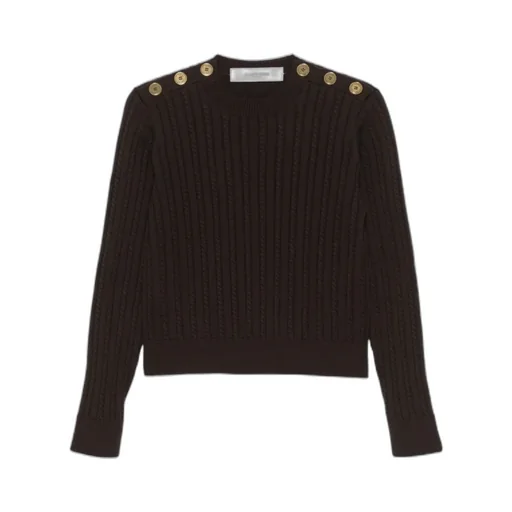 Cable-Knit Button Detailed Jumper