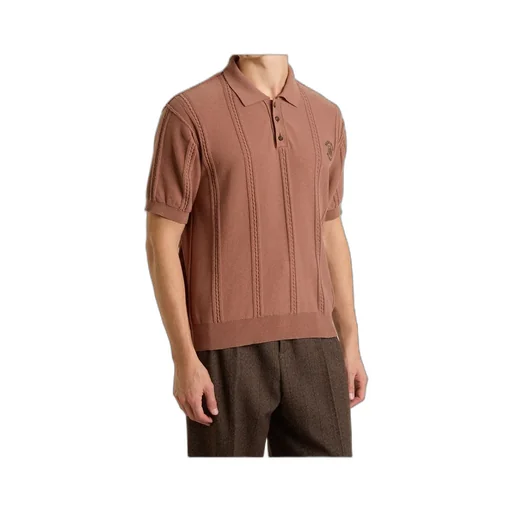 Logo Embroidered Knitted Polo Shirt
