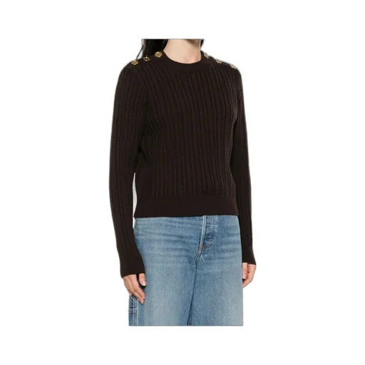 Cable-Knit Button Detailed Jumper