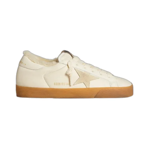 Super-Star In White Nappa With Suede Star And Shearling Lining