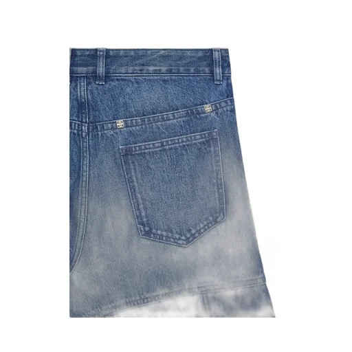Multicutted Denim Cargo Shorts