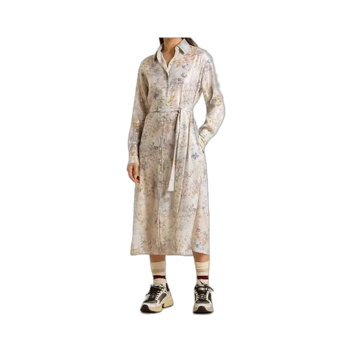 Sequin Floral Shirt Midi Day Dress