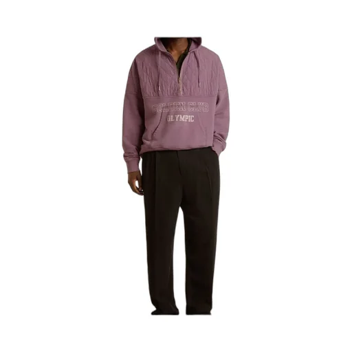Logo Printed Half-Zip Hoodie