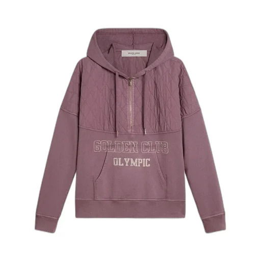 Logo Printed Half-Zip Hoodie