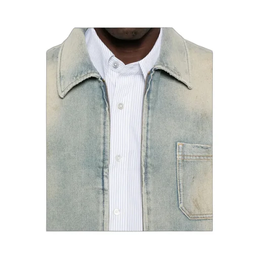 Zip-Up Denim Shirt Jacket