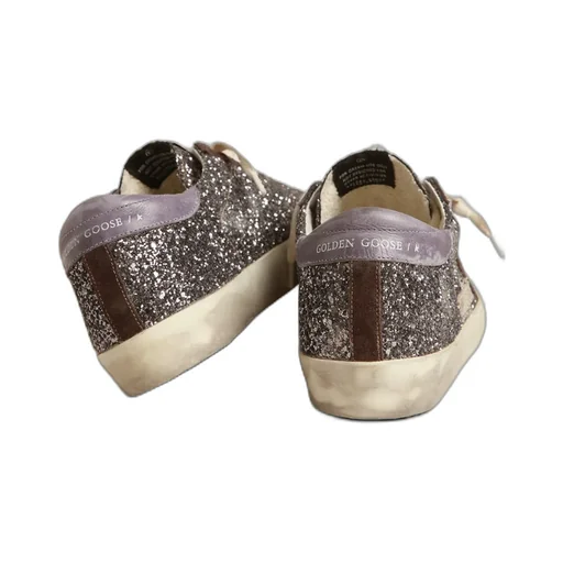 Super Star Glittered Lace-Up Sneakers