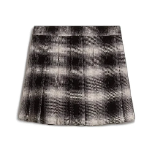 Pleated Plaid Skirt
