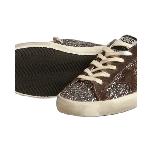 Super Star Glittered Lace-Up Sneakers