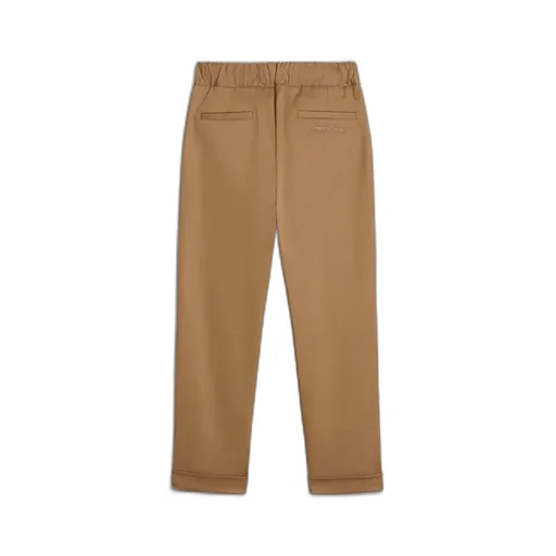 Folded-Hem Logo Embroidered Trousers
