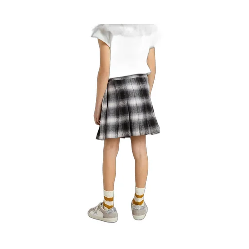 Pleated Plaid Skirt
