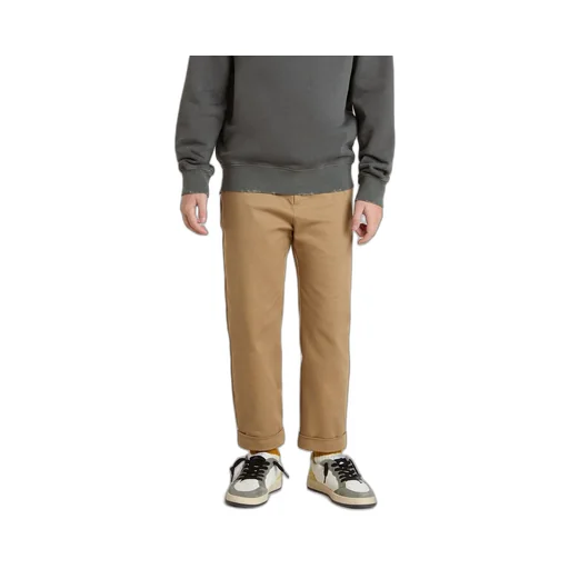 Folded-Hem Logo Embroidered Trousers
