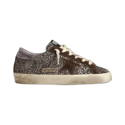 Super Star Glittered Lace-Up Sneakers