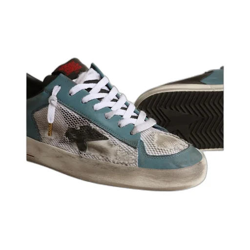 Stardan Distressed-Mesh Sneakers