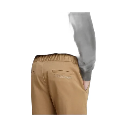 Folded-Hem Logo Embroidered Trousers