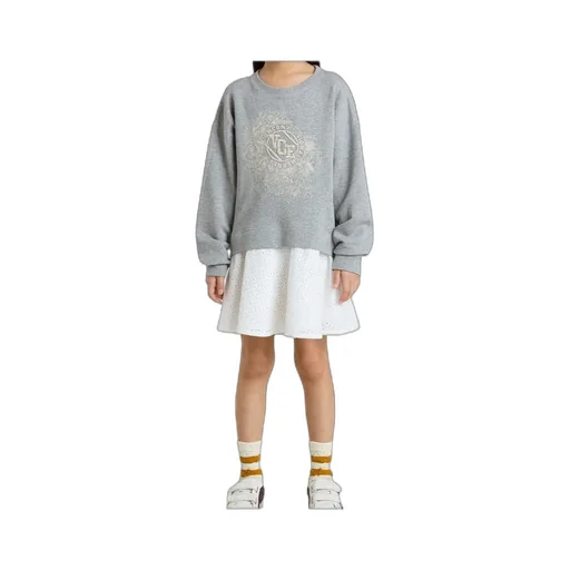Embroidered Eyelet-Trimmed Dress