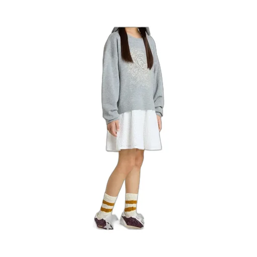 Embroidered Eyelet-Trimmed Dress