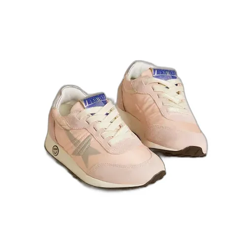 Marathon Young In Pink Nylon With Printed Star And Leather Heel Tab