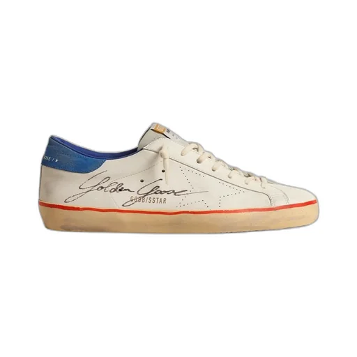 Super-Star With Perforated Star And Blue Suede Heel Tab