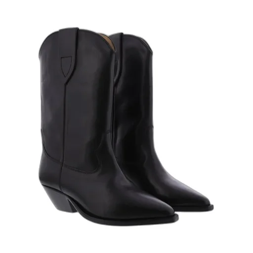 Pointed Toe Block Heeled Ankle Boots