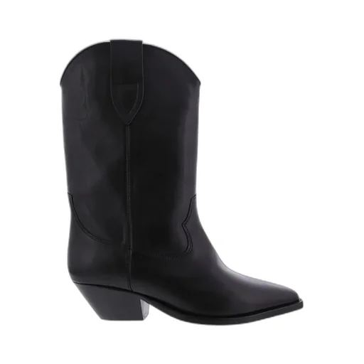 Pointed Toe Block Heeled Ankle Boots
