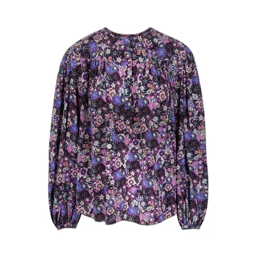 Floral-Printed Crewneck Blouse