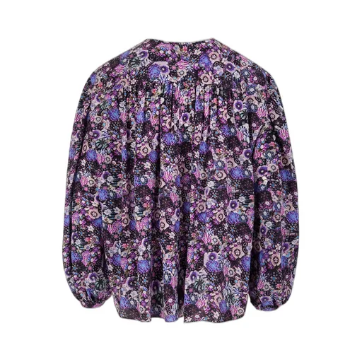 Floral-Printed Crewneck Blouse