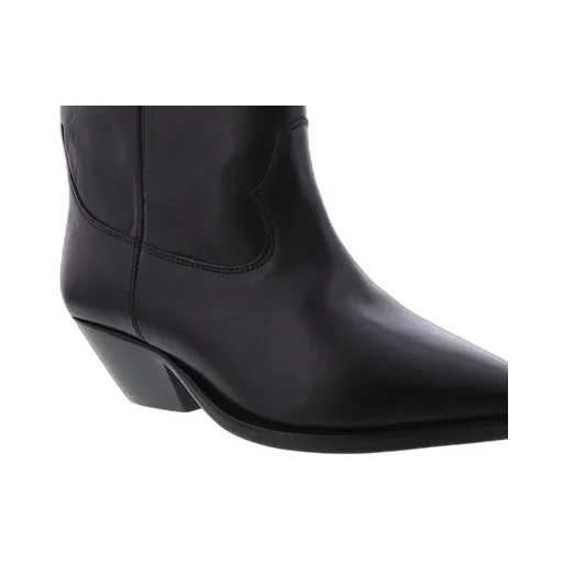 Pointed Toe Block Heeled Ankle Boots