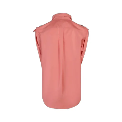 Belt-Detail Funnel-Neck Blouse