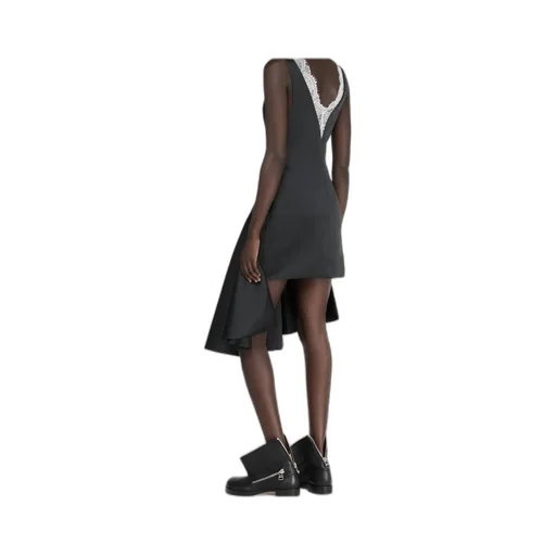Draped Hemline V-Neck Dress