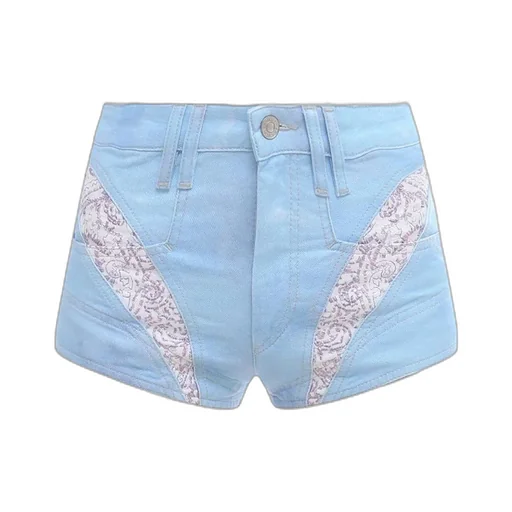 Neida Denim Patchwork Shorts