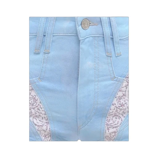 Neida Denim Patchwork Shorts