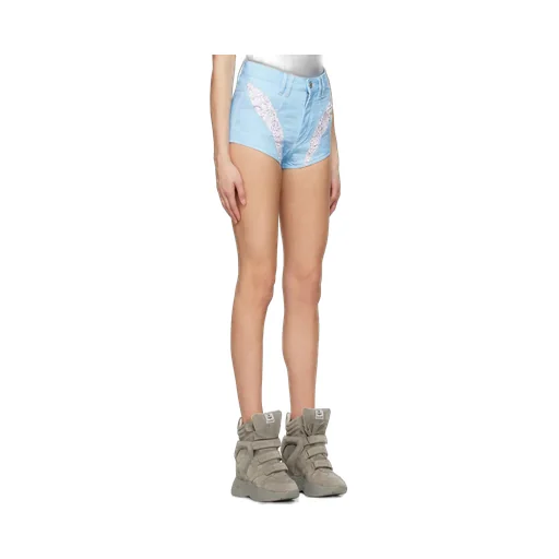 Neida Denim Patchwork Shorts