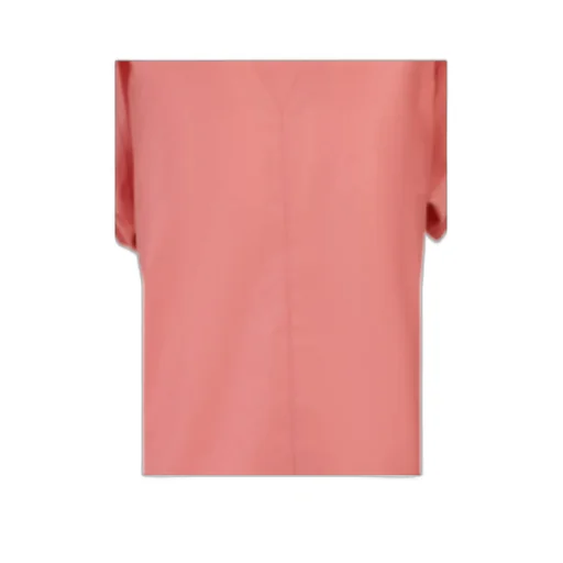 Belt-Detail Funnel-Neck Blouse