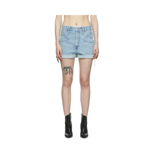 Blue Logo Denim Shorts