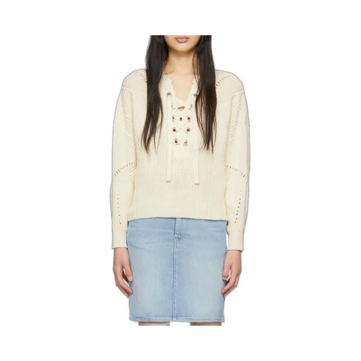 Lace-Up Ribbed-Knit Jumper