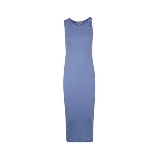 Logo-Embroidered Twisted Strap Maxi Dress