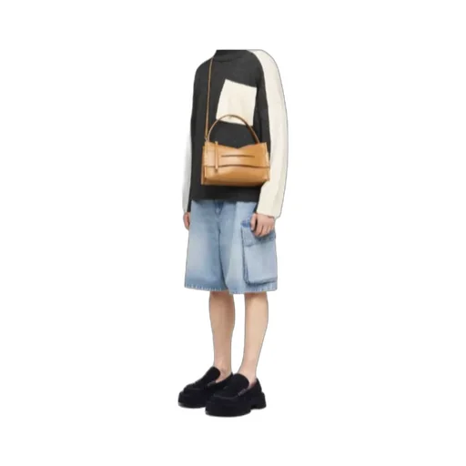 Wide Leg Cargo Denim Shorts