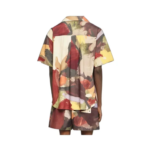 Abstract-Print Buttoned Shirt