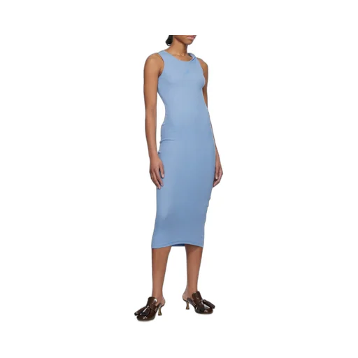 Logo-Embroidered Twisted Strap Maxi Dress