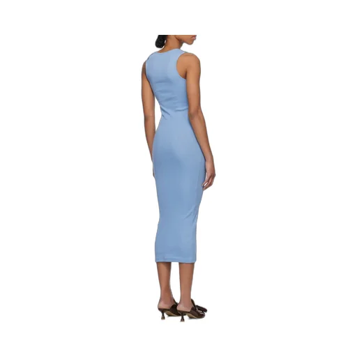 Logo-Embroidered Twisted Strap Maxi Dress