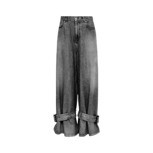 Buckled Cuff Denim Jeans