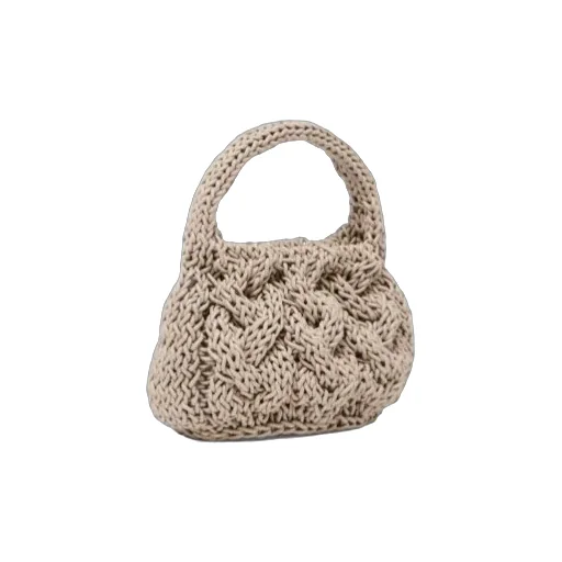 Small Cable Knitted Top Handle Bag