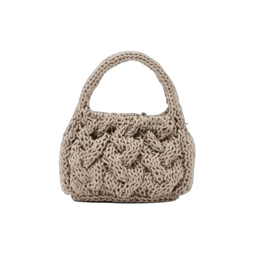 Small Cable Knitted Top Handle Bag