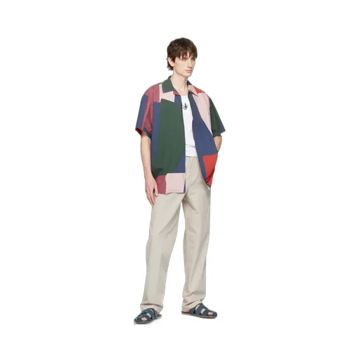 Zipped Short-Sleeve Printed Shirt