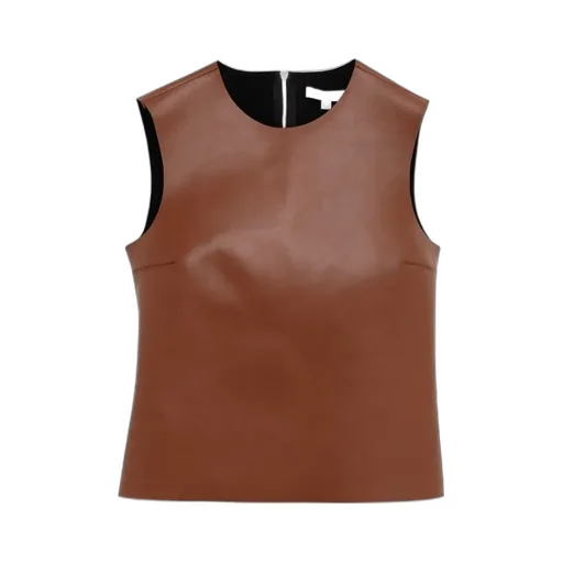 Sleeveless Leather Top