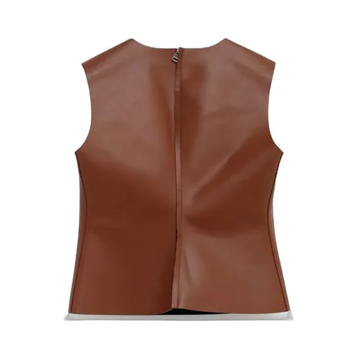 Sleeveless Leather Top